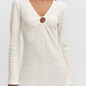 NWT Mango Ivory Textured Dress